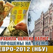 Правила обмена валют упрощены на время Евро-2012 (НБУ)
