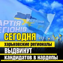 Сегодня харьковские регионалы выдвинут кандидатов в нардепы