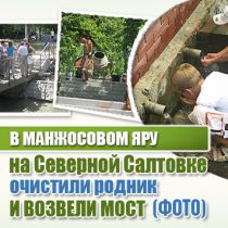 В Манжосовом Яру на Северной Салтовке очистили родник и возвели мост (ФОТО)