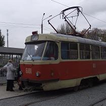 В центре Харькова остановились трамваи