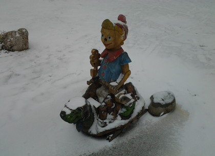 Поляну сказок на Алексеевке в Харькове занесло снегом. Статуи стали совсем нереальными (ФОТО)