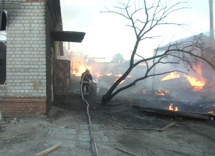 Пожар на деревообрабатывающем предприятии в Безлюдовке спасатели тушили всю ночь (ФОТО)