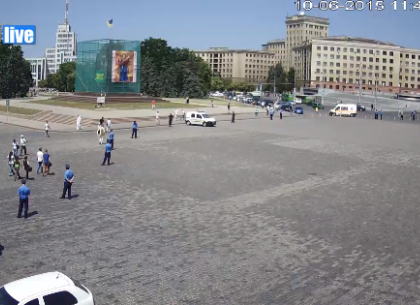 Из-за заминирования площади Свободы в центре города большие пробки