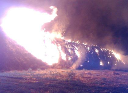 Под Харьковом сгорело 15 тонн кормов