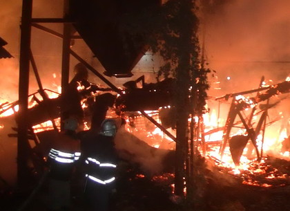 Крупный пожар на Москвалевке: горела частная пилорама, люди боялись за свои дома (ФОТО, ВИДЕО)