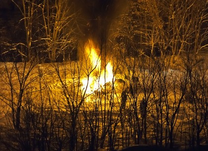 Ночью на Северной Салтовке пылал автомобиль (ФОТО)