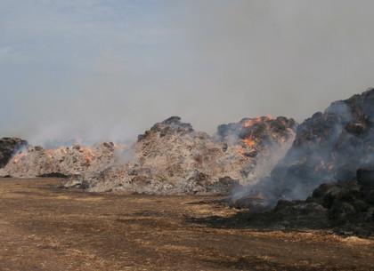 В Купянском районе пожаром уничтожены грубые корма (ФОТО)