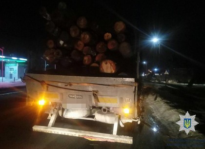 В Харькове задержали автомобиль, который пeрeвозил древесину без соответствующих документов