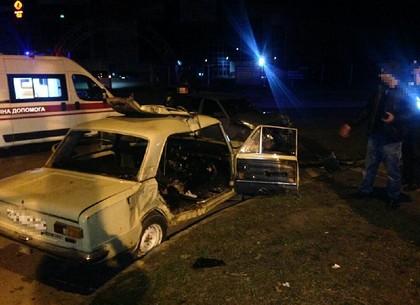 Ночное ДТП на Салтовке: семь человек пострадали (ФОТО)