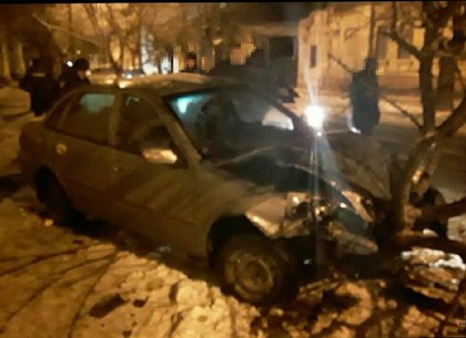 В Харькове автомобиль врезался в дерево