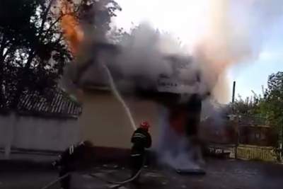 Пожар на КПП в воинской части под Харьковом