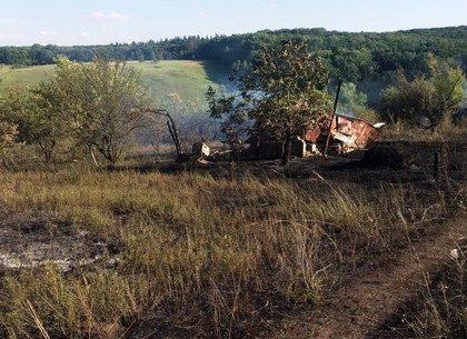 На Харьковщине объявлен высокий уровень пожароопасности: огонь выжигает поля и строения (ФОТО)