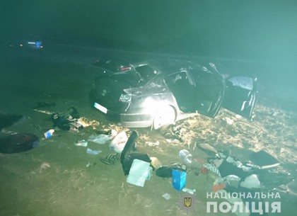 Под Харьковом перевернулась иномарка: четыре человека в неотложке