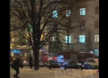 Пожар в Киевском райотделе полиции (ВИДЕО)