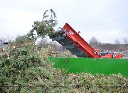 В Харькове утилизируют елки после новогодних праздников (ФОТО)