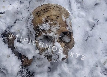 Череп и кости в снегу: информация копов о страшной находке (ФОТО)