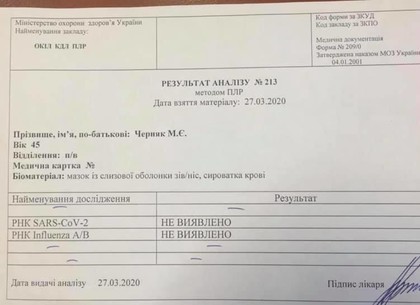У Михаила Черняка коронавирус не обнаружен (ФОТО)