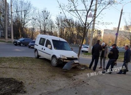 ДТП на Салтовке: дерево выжило в столкновении с автомобилем (ФОТО)
