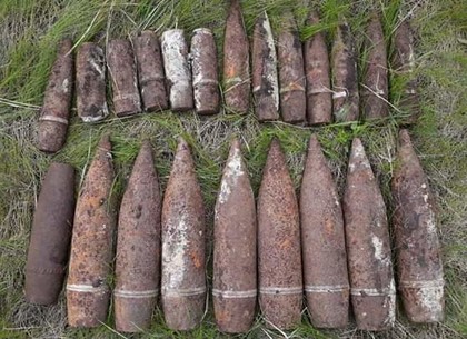 На полигоне под Харьковом взорвали несколько десятков снарядов (ФОТО)