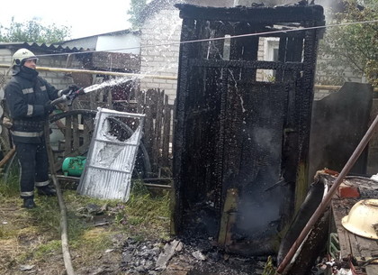 Спасатели потушили летний душ и не дали загореться хозяйскому дому (ФОТО)