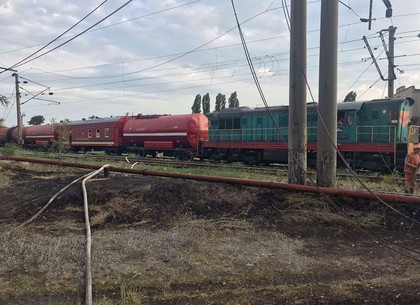 Пожар вдоль железной  дороги тушил специальный поезд (ФОТО)