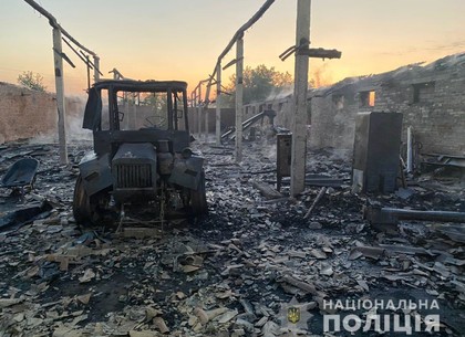 Ночной поджог: под Харьковом уничтожена техника (ФОТО)