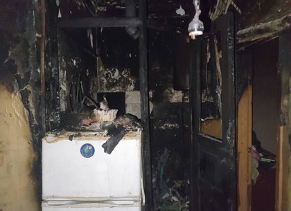 Пожар в Харькове: жильцов эвакуировали по выдвижной лестнице (ФОТО)
