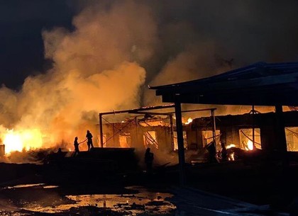 ВИДЕО: ночью в Харькове сгорел деревообрабатывающий цех (ГСЧС)