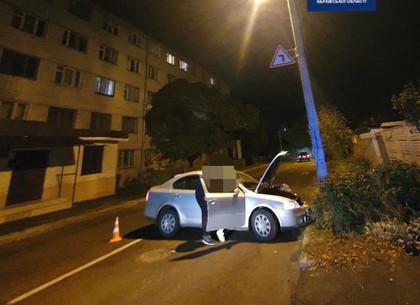 На Алексеевке автомобиль врезался в бетонный столб (Патрульная полиция)