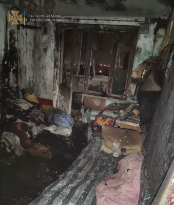 Пожар Харьков: из огня спасли мужчину