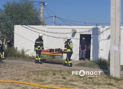 В Харькове прошли учения пожарных в модульном городке переселенцев