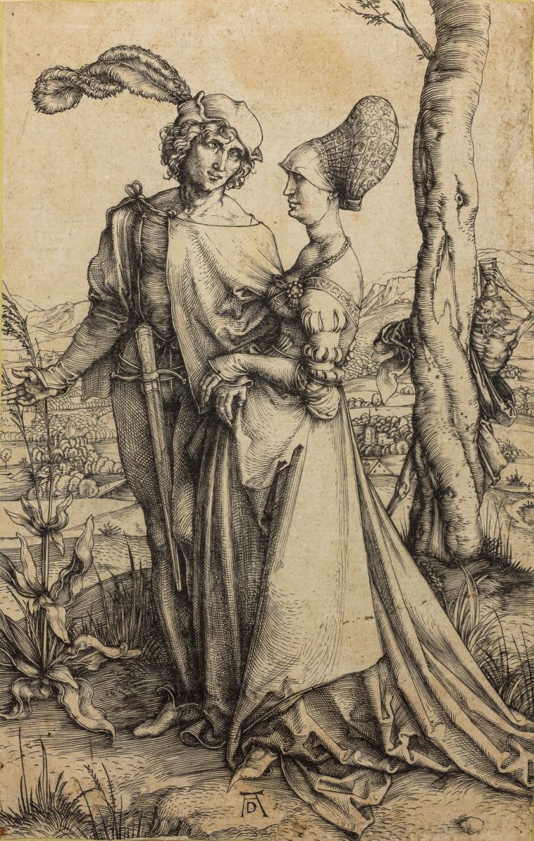 А. Дюрер. Прогулка (ок. 1478) Гравюра на меди 