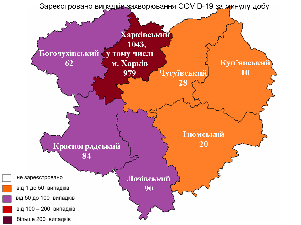 Новые случаи заражения коронавирусом лабораторно зарегистрированы в Харьковской области на 2 ноября 2021 года.