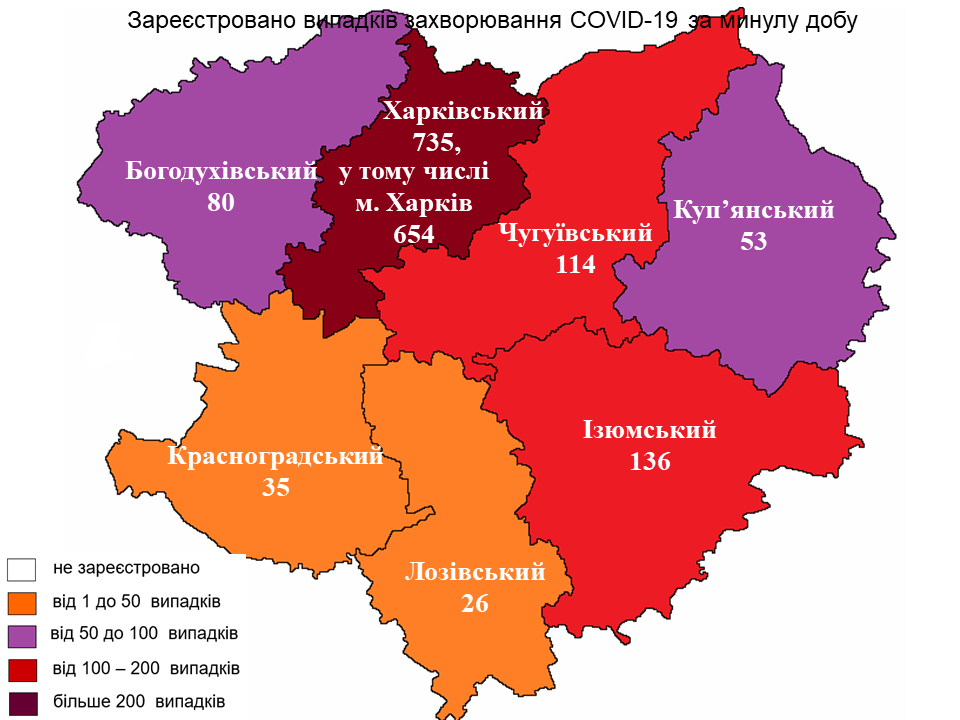 Новые случаи заражения коронавирусом лабораторно зарегистрированы в Харьковской области на 8 ноября 2021 года.