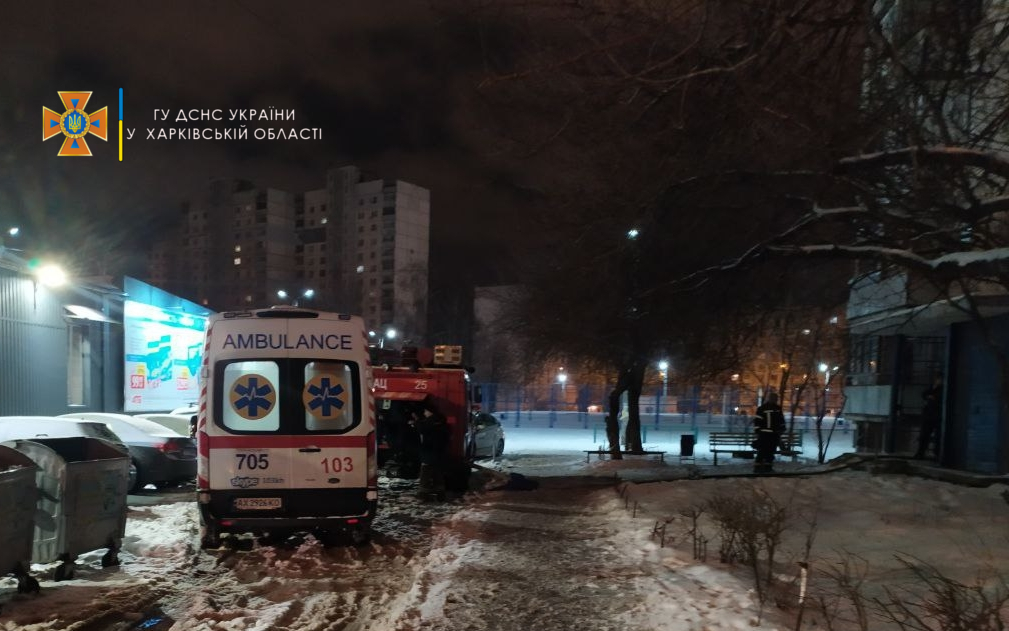 В Харькове на улице Шариковой горела квартира в девятиэтажном жилом доме