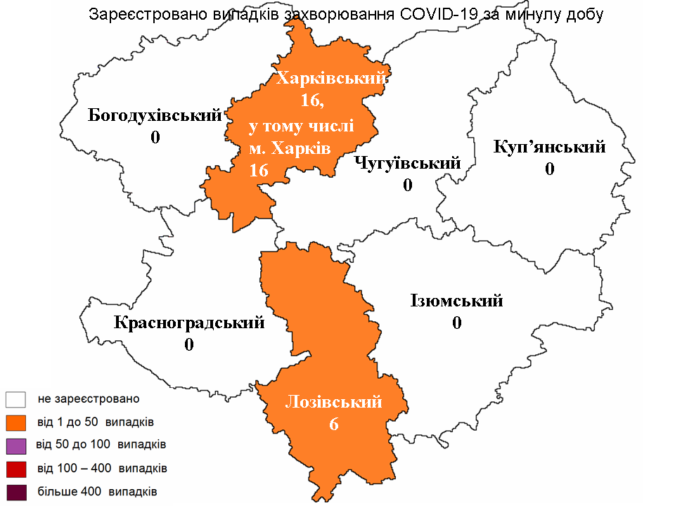 Новые случаи заражения коронавирусом лабораторно зарегистрированы в Харьковской области на 25 марта 2022 года.