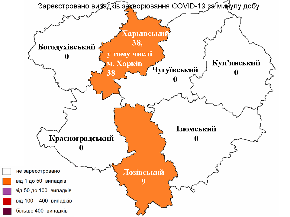 Новые случаи заражения коронавирусом лабораторно зарегистрированы в Харьковской области на 31 марта 2022 года