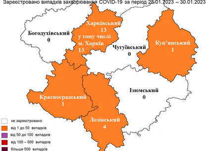 Скільки нових випадків COVID-19 виявили у Харкові на 31 січня