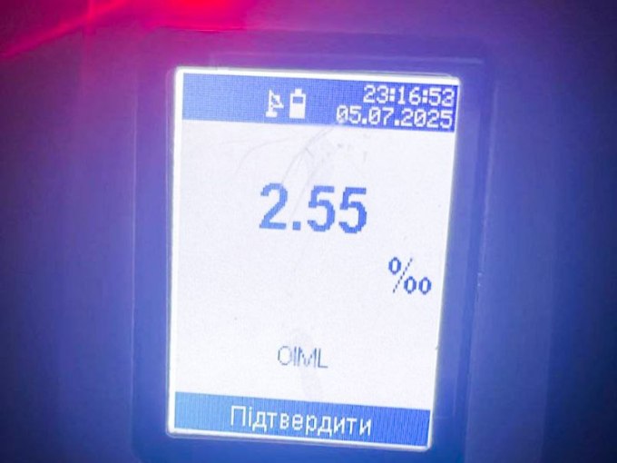 у Харкові — 2,55 проміле в крові