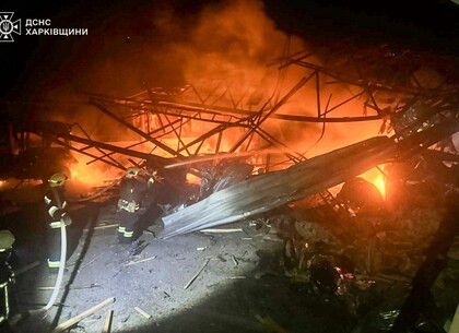 ДСНС показала кадри гасіння пожеж після ворожого обстрілу на Харківщині