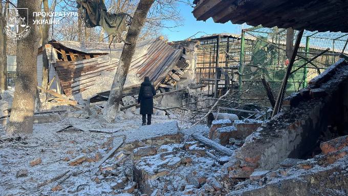наслідки удару КАБом по екопарку в передмісті Харкова