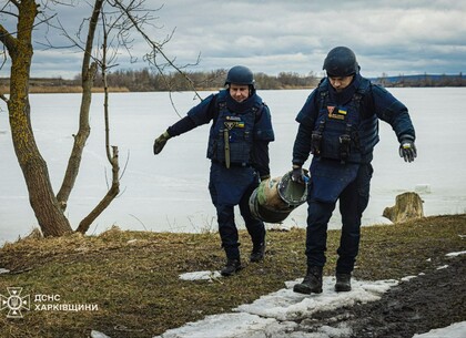 У Основ'янському районі з водойми вилучили безпечні залишки ракети РСЗВ (фото, відео)